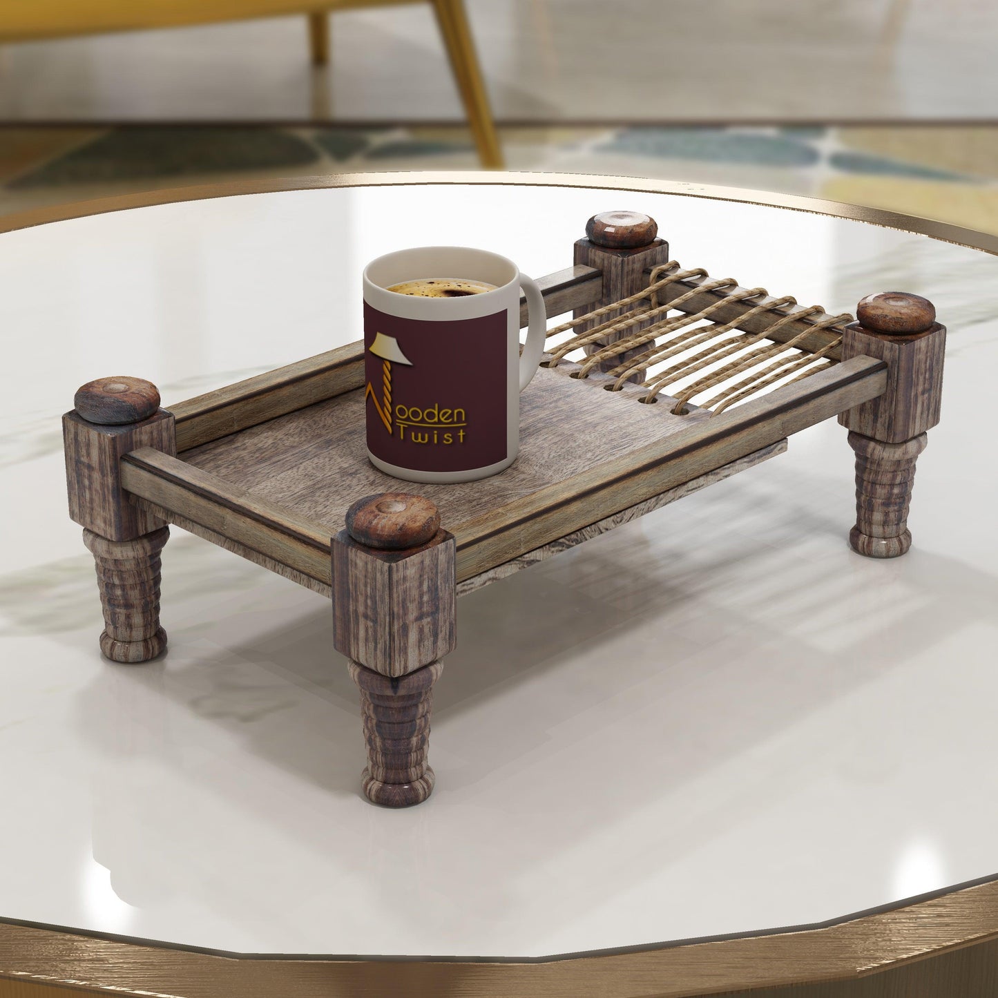 Handmade Decorative Serving Platter For Snacks & Coffee Tray